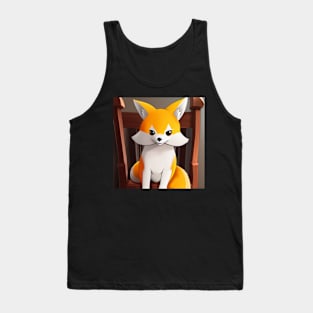 Fox Cute Sitting on Chair Tank Top